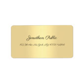 Manuscript Gold Modern Simple Sjabloon voor handsc Etiket (Voorkant)