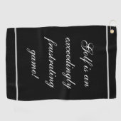 Manuscript "Golf is een buitengewoon frustrerend s Golfhanddoek (Horizontaal)