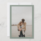 Manuscript groene fotokalligrafie bruiloft kaart (Achterkant)