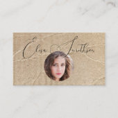 Manuscript & Grunge Social Media QR Code Unieke Fo Visitekaartje (Voorkant)