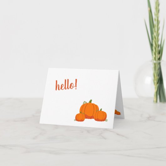 Manuscript 'hallo'! Herfst pomkin Note-kaarten Bedankkaart (Voorkant)