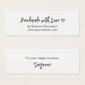 Manuscript Handmade with Love. Aangepast mini-Labe Mini Visitekaartjes (Voorkant /achterkant)