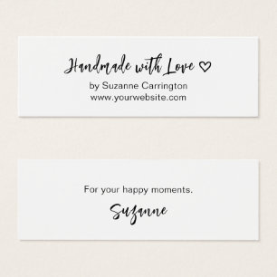Manuscript Handmade with Love. Aangepast mini-Labe Mini Visitekaartjes