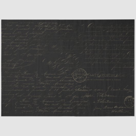 Manuscript Handschrift Handgeschreven Ephemera-ont Tissuepapier (Voorkant)