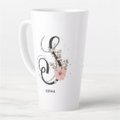 Manuscript Letter S Alphabet Floral Monogram Flowe Latte Mok (Linkerhoek)