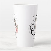 Manuscript Letter S Alphabet Floral Monogram Flowe Latte Mok (Voorkant)