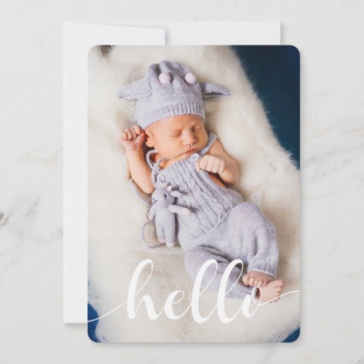 Manuscript Lettering Baby geboorteaankondigingen Aankondiging (Voorkant)