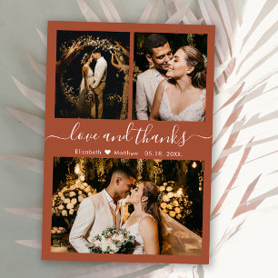Manuscript Love and Bedankt Terracotta Wedding