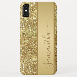 Manuscript meisjesGlam Gold Glitter Monogram iPhone XS Max Hoesje