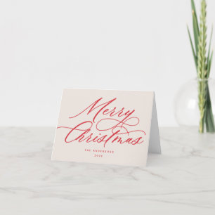 Manuscript Merry KerstRed Blush Feestdagen Kaart