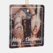 Manuscript met Hart Foto Red Keepomwille Keramisch Ornament (Rechts)