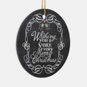 Manuscript Mistletoes van Chalkboard Merry Kerstfo Keramisch Ornament (Rechts)