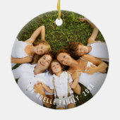 Manuscript Mistletoes van Chalkboard Merry Kerstfo Keramisch Ornament (Achterkant)