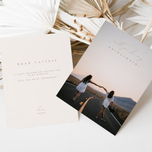 Manuscript Moderne Elegant Bridesmaid-conceptkaart Kaart