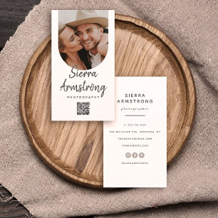 Manuscript Moderne Typografie Fotograaf QR Code Visitekaartje