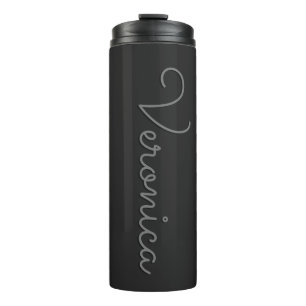Manuscript Monogram Black Thermal Tumbler Thermosbeker