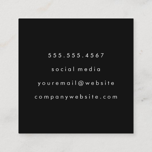 Manuscript Monogram met Speckles Vierkante Visitekaartje (Achterkant)