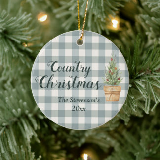 Manuscript Name Green Plays "Country Kerstmis" Keramisch Ornament