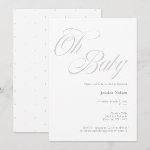 Manuscript Oh Baby Genderneutrale showwer Uitnodig Kaart