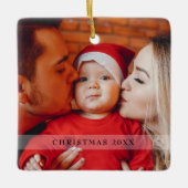Manuscript Photo Baby's First Kerstsnowflakes Keramisch Ornament (Voorkant)
