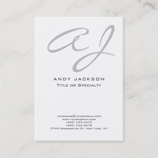 Manuscript professioneel modern elegant minimalist visitekaartje (Voorkant)