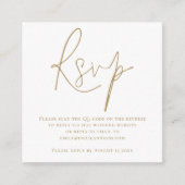 Manuscript QR Code Weddenschap Gold White RSVP Enc Informatiekaartje (Voorkant)