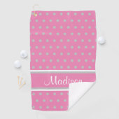 Manuscript roze Grey Polka Dot Stripes Golfhanddoek (Insitu)