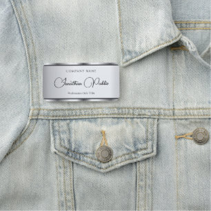 Manuscript Sjabloon Elegant Silver Kijk Typografie Naamplaatje