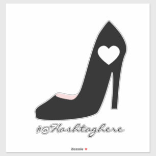 Manuscript Sticker voor Girly Hiar Heart Name