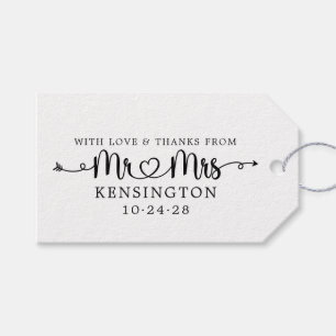 Manuscript Typografie personaliseerde de heer Mrs Cadeaulabel