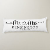 Manuscript Typografie personaliseerde de heer Mrs Lichaamskussen (Achterkant)