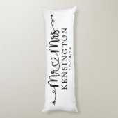 Manuscript Typografie personaliseerde de heer Mrs Lichaamskussen (Achterkant (Verticaal))