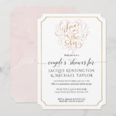 Manuscript Typography Love in Air Gold Couples Sho Kaart (Voorkant / Achterkant)