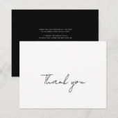 Manuscript Typography Wedding Black minimalist Bedankkaart (Voorkant / Achterkant)