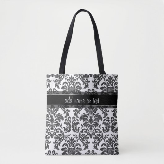 Manuscript van het DamasPatroon van het zwarte en Draagtas (Voorkant)