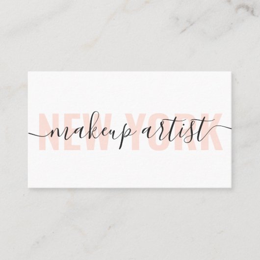 Manuscript van moderne witte en perzikmakeup kunst visitekaartje (Voorkant)
