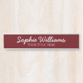 Manuscript Vette Witte Doopvonten Naam Titel op Bo Deurbordje (Voorkant)