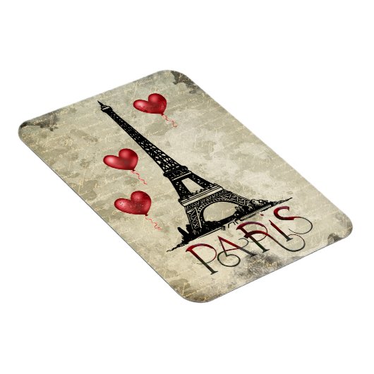 Manuscript voor Eiffel Tower en Red Heart-ballonne Magneet (Rechterzijde)