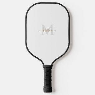 Manuscript voor Gold & Grey Monogram Naam Pickleba Pickleball Paddle