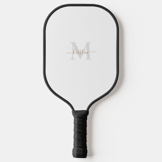 Manuscript voor Gold & Grey Monogram Naam Pickleba Pickleball Paddle (Achterkant)