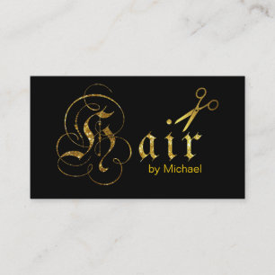 Manuscript voor Haarstylist Gold Scissors - Benoem Afsprakenkaartje