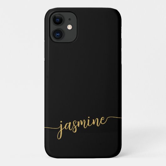 Manuscript voor meisjesminimalistische zwarte goud Case-Mate iPhone case (Achterkant)
