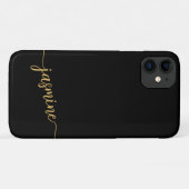 Manuscript voor meisjesminimalistische zwarte goud Case-Mate iPhone case (Achterkant (horizontaal))