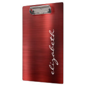 Manuscript voor ruby Red Brushed Metal Signature Klembord (Links)