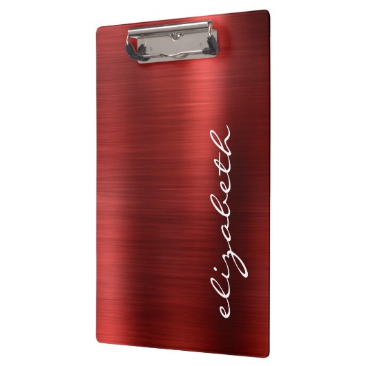 Manuscript voor ruby Red Brushed Metal Signature Klembord (Links)