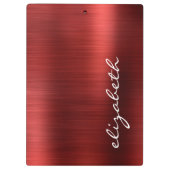 Manuscript voor ruby Red Brushed Metal Signature Klembord (Achterkant)