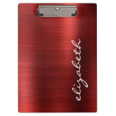 Manuscript voor ruby Red Brushed Metal Signature Klembord (Voorkant)