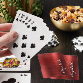 Manuscript voor ruby Red Brushed Metal Signature Pokerkaarten (Insitu)