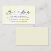 Manuscript Waterverf Yellow Baby shower Book Reque Informatiekaartje (Voorkant / Achterkant)