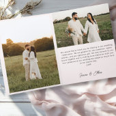 Manuscrit de mariage Merci 3 photos Rose clair